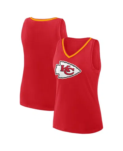 Logo Athletic Women's Red Kansas City Chiefs Plus Size Stellar Win V-neck Tank Top