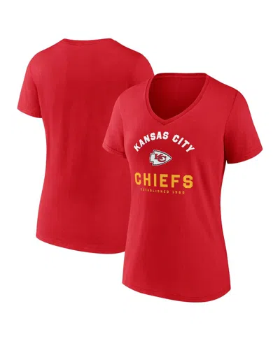 Logo Athletic Women's Red Kansas City Chiefs Unrivaled V-neck T-shirt