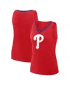 Logo Athletic Women's Red Philadelphia Phillies Stellar Win V-neck Tank Top