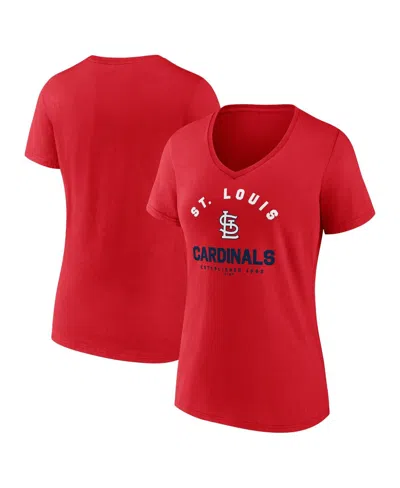 Logo Athletic Women's Red St. Louis Cardinals Unrivaled V-neck T-shirt