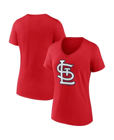 Logo Athletic Women's Red St. Louis Cardinals V-neck T-shirt