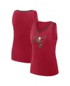 Logo Athletic Women's Red Tampa Bay Buccaneers Stellar Win V-neck Tank Top