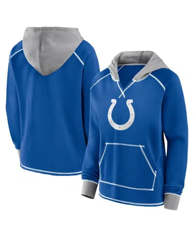 Logo Athletic Women's Royal Indianapolis Colts Boom Fleece Pullover V-neck Hoodie In Blue