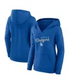 Logo Athletic Women's Royal Los Angeles Dodgers Logo Triumphant V-neck Pullover Hoodie In Blue