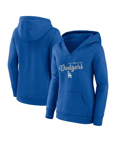 Logo Athletic Women's Royal Los Angeles Dodgers Logo Triumphant V-neck Pullover Hoodie In Blue