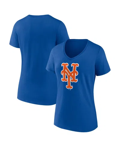 Logo Athletic Women's Royal New York Mets V-neck T-shirt In Blue