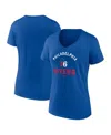 Logo Athletic Women's Royal Philadelphia 76ers Unrivaled V-neck T-shirt In Blue