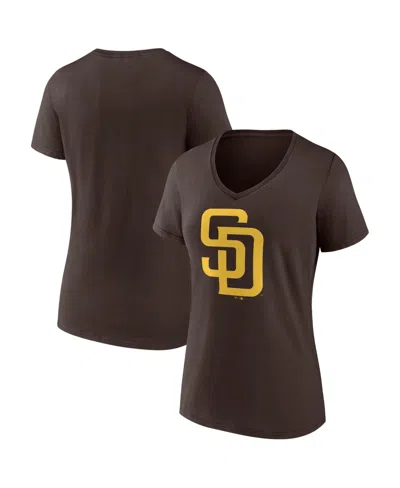 Logo Athletic Women's San Diego Padres V-neck T-shirt In Brown