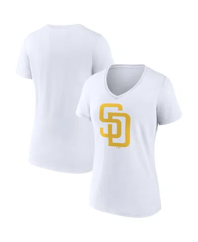 Logo Athletic Women's San Diego Padres V-neck T-shirt In White