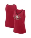 Logo Athletic Women's Scarlet San Francisco 49ers Plus Size Stellar Win V-neck Tank Top In Red