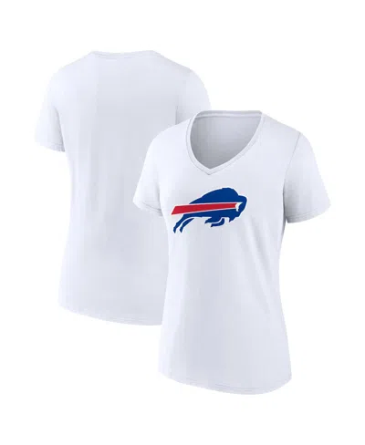 Logo Athletic Women's White Buffalo Bills Primary Logo V-neck T-shirt