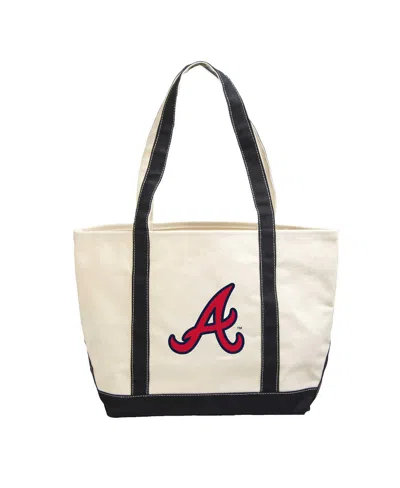 Logo Brands Atlanta Braves Canvas Tote Bag In Cream