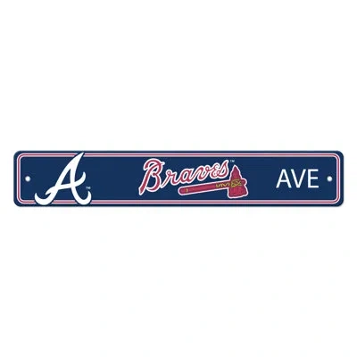 Logo Brands Atlanta Braves-street Sign In Navy