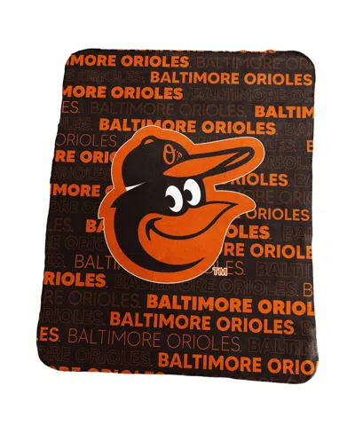 Logo Brands Baltimore Orioles 50" X 60" Classic Fleece Throw Blanket In Black