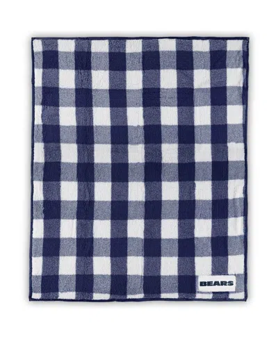 Logo Brands Chicago Bears 50'' X 60'' Buffalo Check Frosty Fleece Blanket In Multi