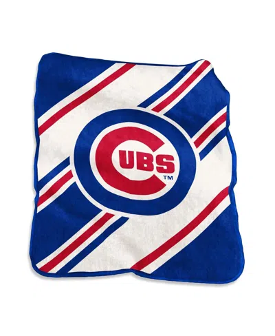 Logo Brands Chicago Cubs 50" X 60" Raschel Stripe Throw In Blue
