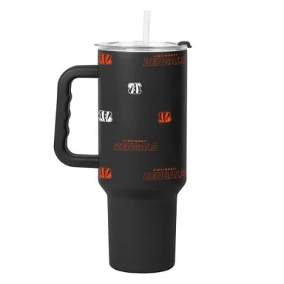 Logo Brands Cincinnati Bengals 40oz. Step And Repeat Powder Coat Tumbler In Black