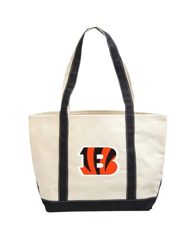 Logo Brands Cincinnati Bengals Canvas Tote Bag In Cream