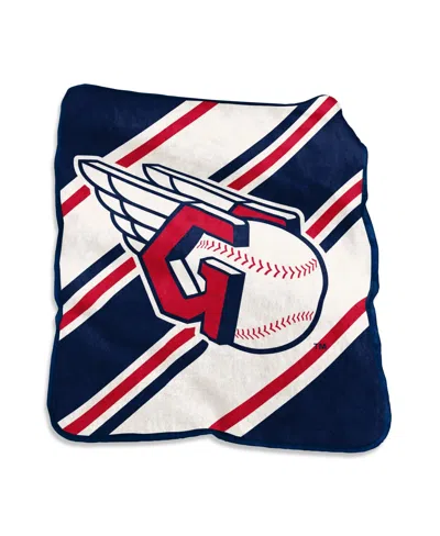 Logo Brands Cleveland Guardians 50" X 60" Raschel Stripe Throw Blanket In Multi