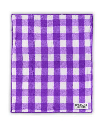 Logo Brands Colorado Rockies 50'' X 60'' Buffalo Check Frosty Fleece Blanket In Purple