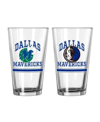 Logo Brands Dallas Mavericks 16 oz Pint Glass Two Pack In Clear