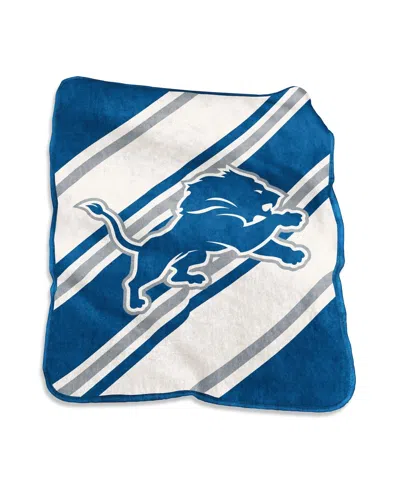 Logo Brands Detroit Lions 50" X 60" Raschel Stripe Throw Blanket In Blue