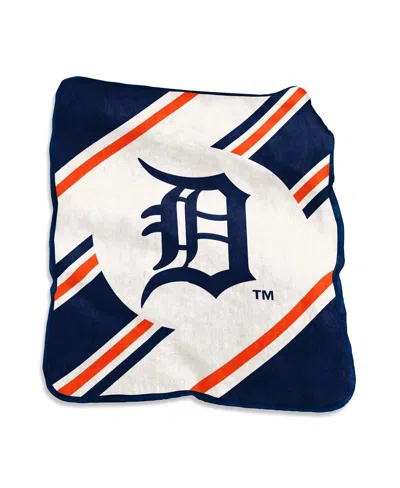 Logo Brands Detroit Tigers 50" X 60" Raschel Stripe Throw In Blue