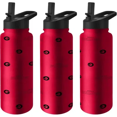 Logo Brands Georgia Bulldogs 34oz. Steep And Repeat Quencher Bottle In Red