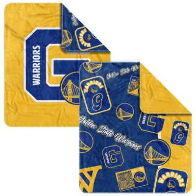 Logo Brands Golden State Warriors 50" X 60" Dream Weave Throw Blanket In Yellow