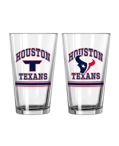 Logo Brands Houston Texans 16 oz Pint Glass Two Pack In Clear