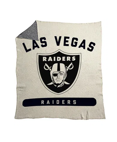 Logo Brands Las Vegas Raiders 50" X 60" Luxe Dreams Throw Blanket In White