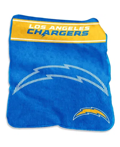 Logo Brands Los Angeles Chargers 60'' X 80'' Xl Raschel Plush Throw Blanket In Blue