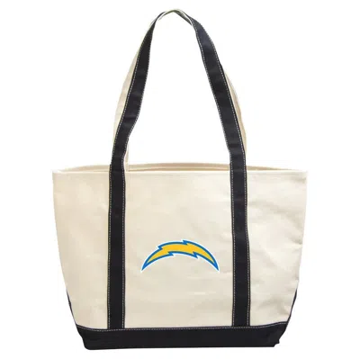 Logo Brands Los Angeles Chargers Canvas Tote Bag In Cream