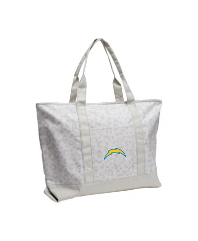 Logo Brands Los Angeles Chargers Leopard Pattern Tote Bag In Transparent