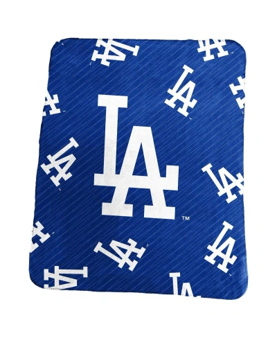 Logo Brands Los Angeles Dodgers 50" X 60" Repeating Logo Classic Plush Throw Blanket In Blue
