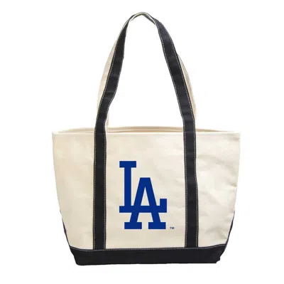 Logo Brands Los Angeles Dodgers Canvas Tote Bag In Cream