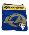 Logo Brands Los Angeles Rams 60'' X 80'' Xl Raschel Plush Throw Blanket In Blue