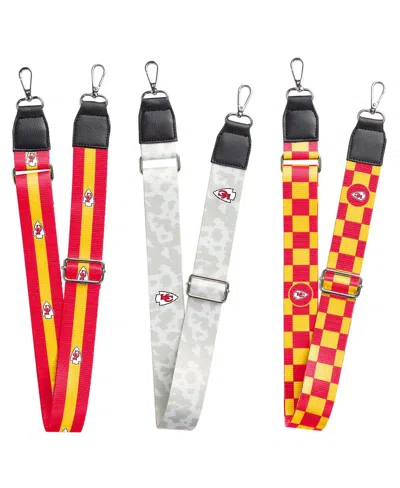 Logo Brands Men's And Women's Kansas City Chiefs 3-pack Bag Strap Set In Red