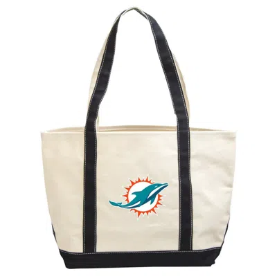 Logo Brands Miami Dolphins Canvas Tote Bag In Cream