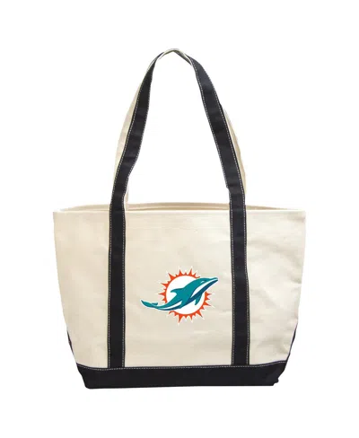 Logo Brands Miami Dolphins Canvas Tote Bag In Cream