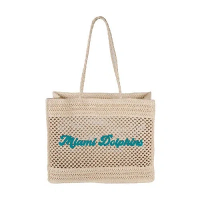 Logo Brands Miami Dolphins Coastal Tote Bag In Tan