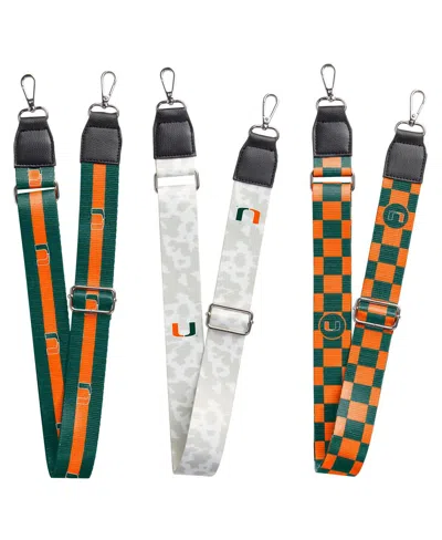 Logo Brands Miami Hurricanes 3-pack Bag Strap Set In No Color