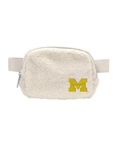 Logo Brands Michigan Wolverines Sherpa Fanny Pack In White