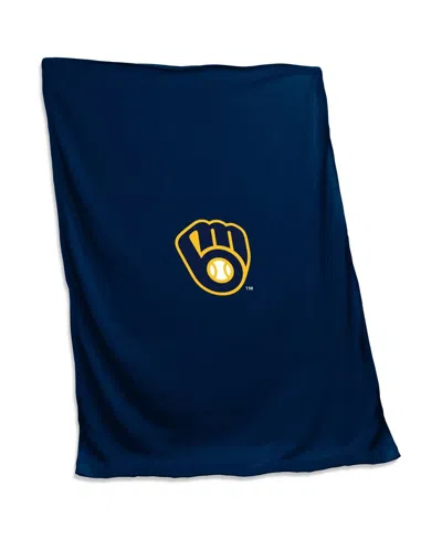 Logo Brands Milwaukee Brewers 54'' X 84'' Sweatshirt Blanket In Transparent