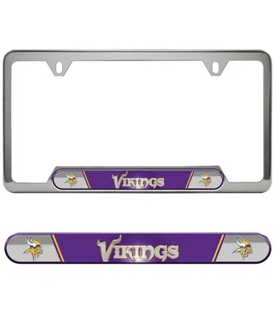 Logo Brands Minnesota Vikings Embossed License Plate Frame In Metallic