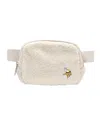 Logo Brands Minnesota Vikings Sherpa Fanny Pack Handbag In White