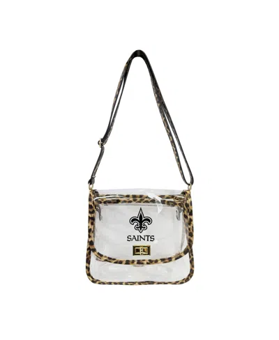 Logo Brands New Orleans Saints Leopard Print Trim Clear Purse In No Color