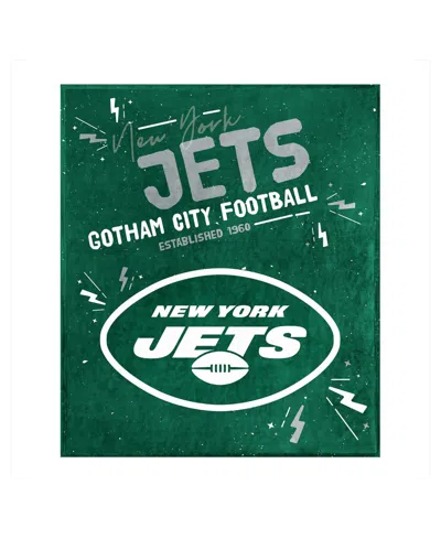 Logo Brands New York Jets 60" X 70" Plush Throw Blanket In Animal Print