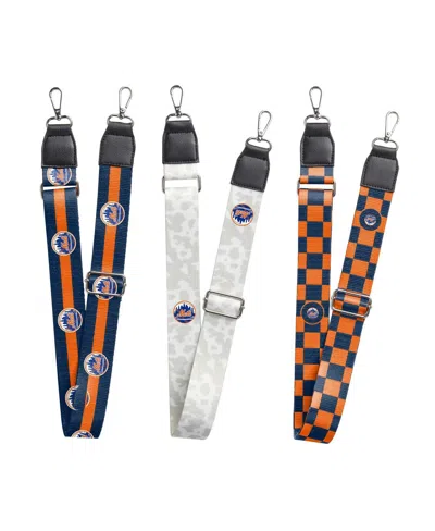 Logo Brands New York Mets 3-pack Bag Strap Set In Red