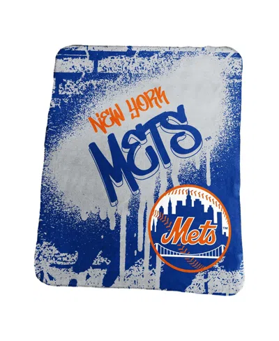 Logo Brands New York Mets 50" X 60" Classic Graffiti Fleece Throw Blanket In Blue